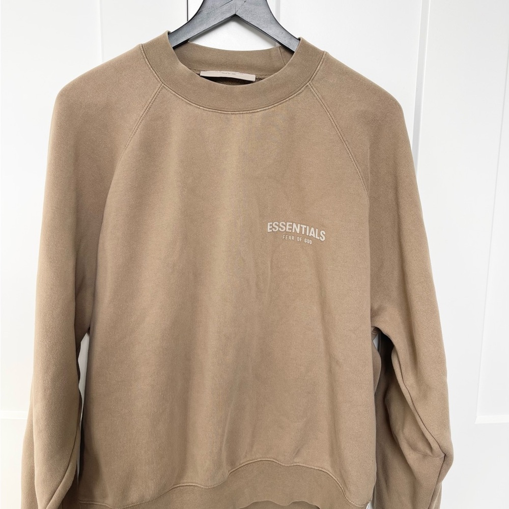 Essentials Beige Crewneck Men's Sweater